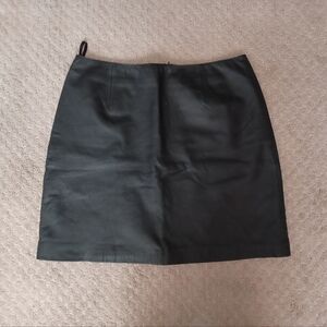 Women's Vintage Y2K Boutique Europa Genuine Black Leather Mini Skirt